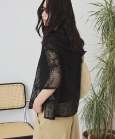 AMERICAN HOLIC 【2点セット】メッシュレース半袖シャツ+スカーフ