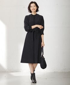 J.PRESS LADIES 【洗える】フェミニッシュパウダー dots ワンピース