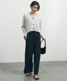 UNFILO 【セットアップ着用可/ウエストゴム】FINE MOVE ギャザーワイドパンツ