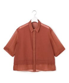 ICB L オーガンコンビドライメッシュ ブラウス