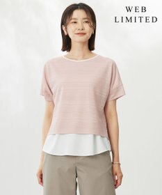 J.PRESS LADIES L 【WEB限定カラーあり・洗える】レースドッキング カットソー