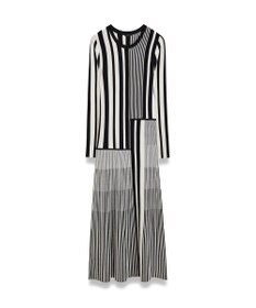 JOSEPH 【洗える】ストライプアンドプリーツ　ニットワンピース
