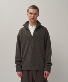 ATON LAMBS WOOL | ハーフジップセーター  - UNISEX