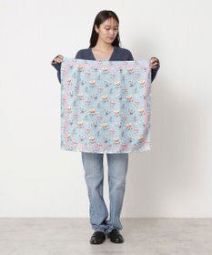 MOONBAT PAUL&JOE ACCESSOIRES(ポール & ジョー) シルクスカーフ 空 オーステルリッツ記念柱 ネコと毛糸 気球 65cm×65cm 手洗いOK