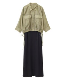 YECCA VECCA 【2点SET】シアーシャツ×Aラインキャミワンピース
