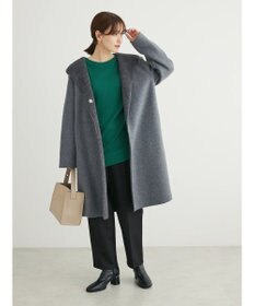 Green Parks フード付き裏ボアロングコーディガン