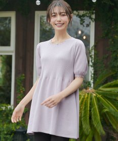 Tiaclasse リブ切替スカラップニットチュニック