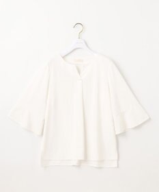 ANY SIS 【接触冷感・吸水速乾・UVケア】エアリードレープスムース 七分袖 ブラウス