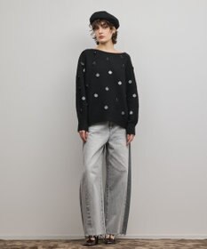 GRACE CONTINENTAL スパンコールニットトップ
