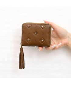 UNBILLION ペルケ perche / カード収納ならおまかせ お札も折らずに入る サクラ・スタッズ・ジャバラカードウォレット