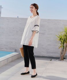 Tiaclasse 【洗える/撥水】スカラップニットフラットパンプス