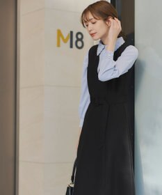 Tiaclasse 【洗える】ラウンドキーネックジャンパースカート