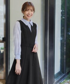 Tiaclasse 【洗える】ラウンドキーネックジャンパースカート