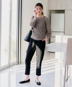 Tiaclasse 【洗える/撥水】スカラップニットフラットパンプス