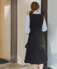 Tiaclasse 【洗える】ラウンドキーネックジャンパースカート