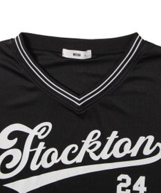 WEGO 【ユニセックス着用ITEM/2点セットネックレス付き/MLサイズ展開】アクセ付きラインリブメッシュプルオーバー