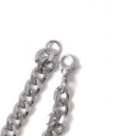 WEGO 【ユニセックス着用ITEM/2点セットネックレス付き/MLサイズ展開】アクセ付きラインリブメッシュプルオーバー