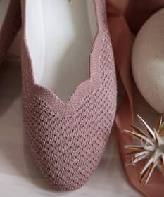 Tiaclasse 【洗える/撥水】スカラップニットフラットパンプス