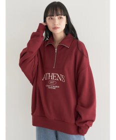 earth music&ecology ハーフジップロゴチュニック