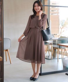 Tiaclasse L ブラウジングシフォンワンピース