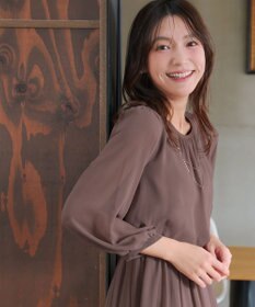 Tiaclasse L ブラウジングシフォンワンピース