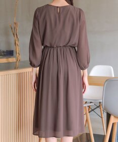 Tiaclasse L ブラウジングシフォンワンピース