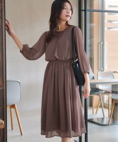 Tiaclasse L ブラウジングシフォンワンピース