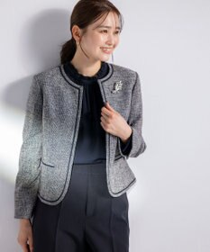 ANY SIS L 【洗える】ライトストレッチ ツイード ジャケット