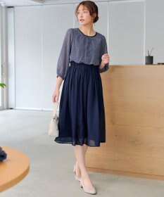 Tiaclasse L ブラウジングシフォンワンピース