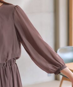 Tiaclasse L ブラウジングシフォンワンピース