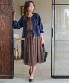 Tiaclasse L ブラウジングシフォンワンピース