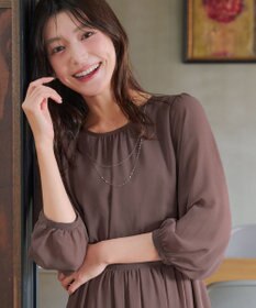 Tiaclasse L ブラウジングシフォンワンピース