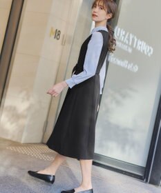 Tiaclasse 【洗える】ラウンドキーネックジャンパースカート