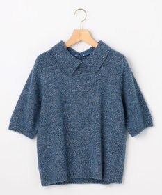 組曲 【加藤ローサさん着用 / 襟取り外し可】スパンコールヤーン 5分袖ニット