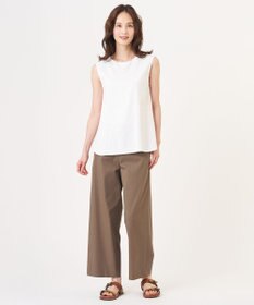 J.PRESS LADIES 【レイヤードスタイルに】コットンスムース ノースリーブ シャツテール カットソー