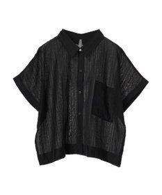 Green Parks シアーストライプショート丈シャツ