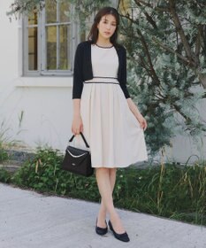 Tiaclasse 【洗える】配色スカラップレースワンピース