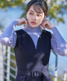 Tiaclasse 【洗える】ラウンドキーネックジャンパースカート