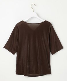 ANY SIS 【洗える】シアーベロアドレープ Tシャツ