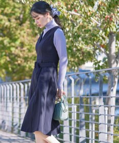 Tiaclasse 【洗える】ラウンドキーネックジャンパースカート