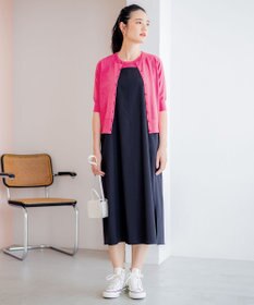 組曲 【5色展開・洗える】MINA半袖 カラーカーディガン