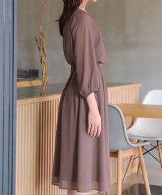 Tiaclasse L ブラウジングシフォンワンピース