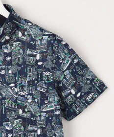 23区GOLF 【MEN】【吸水速乾/UVカット】パリマップ総柄ポロシャツ