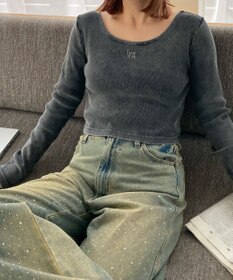 WEGO ヴィンテージウォッシュリブロンT