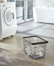 tower ランドリーワゴン+バスケット タワー ブラック