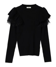 earth music&ecology ショルダーチュールレースプルオーバー