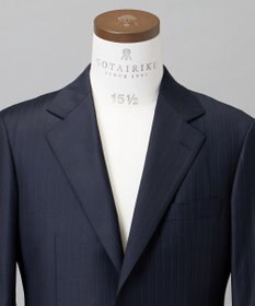 GOTAIRIKU シワになりにくい【御幸毛織/みゆきけおり】Superio160 スーツ_ネイビーストライプ