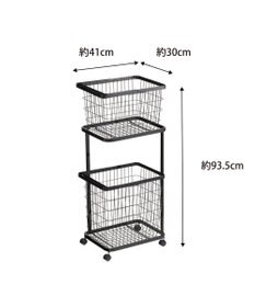 tower ランドリーワゴン+バスケット タワー ブラック