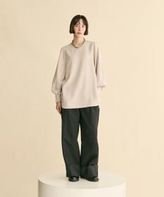 #Newans 【洗濯機可】シャーリングカフスパウダリーブラウス