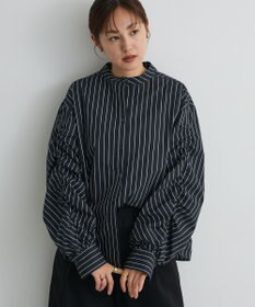 CRAFT STANDARD BOUTIQUE 袖シャーリングバンドカラーシャツ